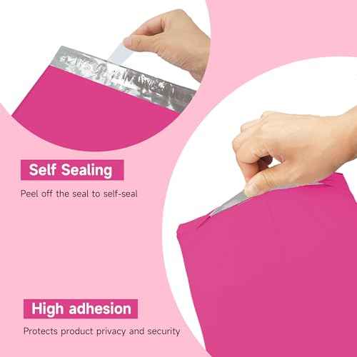 KKBESTPACK 500 Pcs 12x15.5 Poly Mailer Envelopes Shipping Bags Self Adhesive Waterproof Bags (Pink)