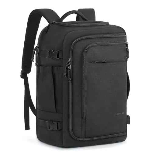 LIGHT FLIGHT Travel Backpack Carry On Flight Approved TSA Friendly Backpack Water-resistant Lightweight Business Large Weekender Bag Casual Daypack 15.6" Laptop Backpack for Men Women,Black