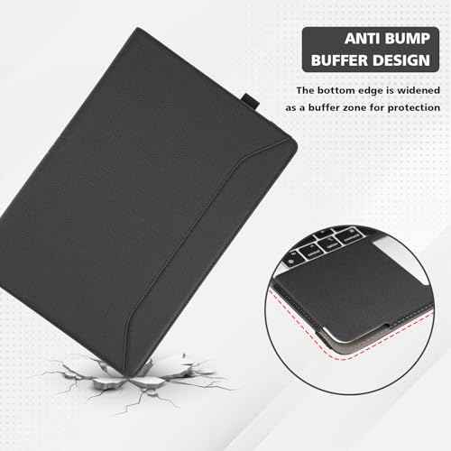 TYTX Compatible with MacBook Air 13.6 Inch Case,PU Leather MacBook Air Case for Model M4 A3240 M3 A3113 M2 A2681 2022 2023 2024 2025 Retina Display Touch ID, with Vents and Stand Function, Black