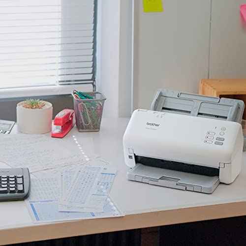 Brother ADS-4300N Professional Desktop Scanner with Fast Scan Speeds, Duplex, and Networking,White