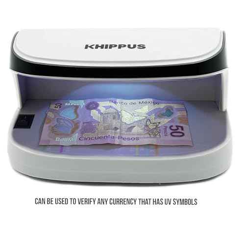 K410 Counterfeit Bill Detector with LED UV Light for Money, Credit Cards and IDs