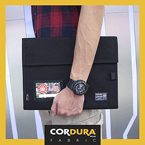 Rough Enough Black Accordion File Folder, Expanding Document Organizer