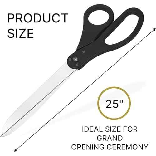 Ribbon Cutting Ceremony Scissors ? 25" Black Giant for Grand Openings Heavy Duty Scissors Large Ribbon Cutting for Special Events and Ceremonies