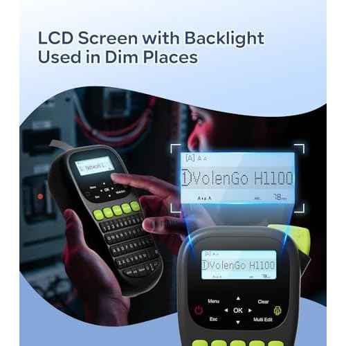 Label Maker Waterproof-Labels, Wire Cable Label Maker, Labeler Machine with Tapes Laminated, H1100 Handheld Labeling Maker with Backlit-LCD & One-Touch Key, Home Industrial Office Organization
