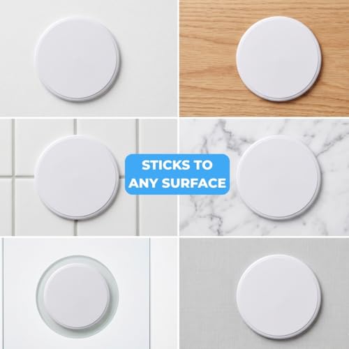 5 Inch Door Stop Wall Protector - 5 Pack, Litepak Self-Adhesive Door Knob Bumpers, White