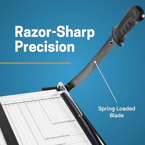 Printfinish Guillotine Paper Cutter - 12" Heavy Duty Paper Cutter with Scoring Board - Paper Slicer with Adjustable Positioning Ruler - Perfect Paper Trimmer and Cardstock Cutter for Office