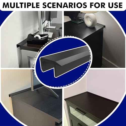 Generic Desk to Wall Gap Filler ? Durable PVC Plastic Office Desk Attachment, Eliminates Desk-Wall Gaps, Easy Installation, Fits Most Desks, 48 Inches, Matte Black