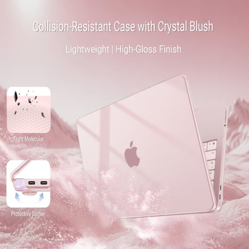 MOSISO Crystal Blush MacBook Neo Case 13-inch A3404 with Liquid Retina