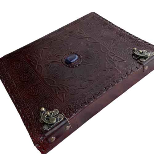 Leather 3 Ring Binder 1 Inch, Three Ring Binders Fits 8.5" x 11" Binders for Photo Album, Home, School and Office Supplies, Leather Portfolio (Brown)