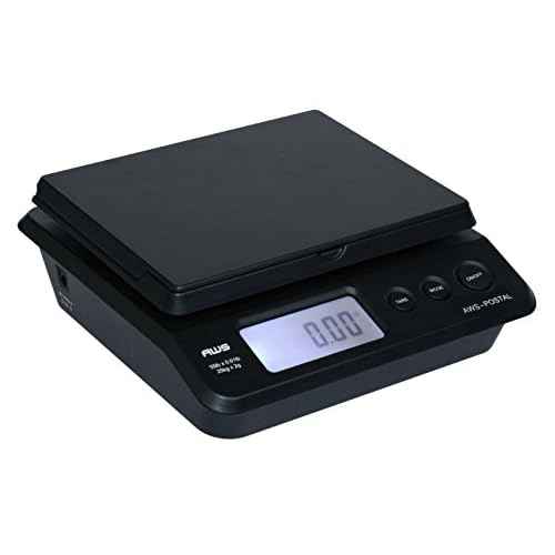 American Weigh Scales Digital Shipping Postal Scale, Package Postage ScaleBacklit LCD Screen55lbs. x 0.01lbs. (Black), PS-25