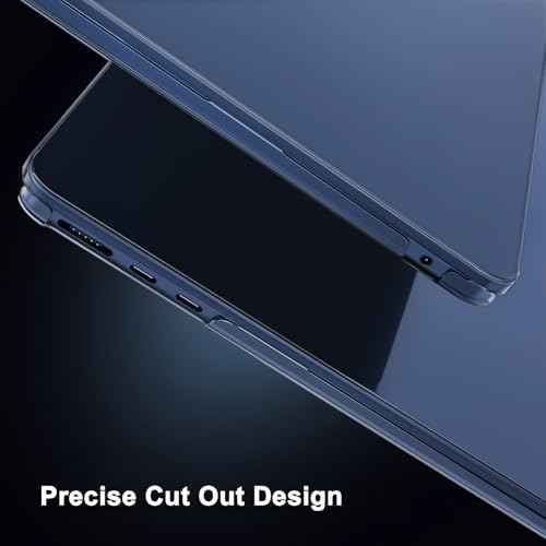 MOSISO Compatible with MacBook Air 13 inch Case 2025 2024 2023 2022 M4 A3240 M3 A3113 M2 A2681,Ultra-Thin Natural Original Color Hard Case&Keyboard Skin for MacBook Air 13.6 inch Case, Midnight Clear