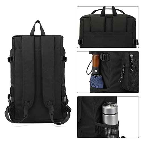Kalesi Gym Duffle Bag Backpack 4-Way Waterproof with Shoes Compartment for travel Sport Hiking laptop (Black)