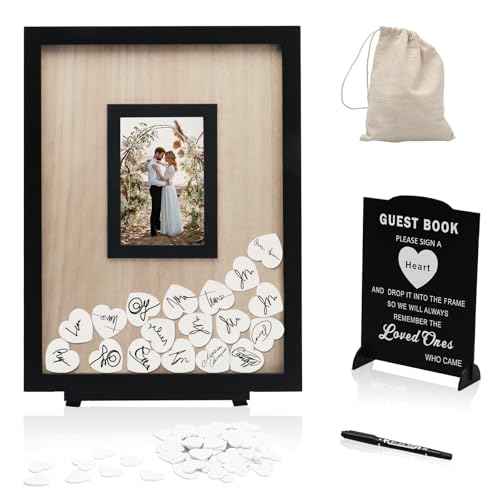 Wedding Guest Book Alternative, Guest Book Wedding Reception, Wedding Guest Book with Wooden Hearts Guest Book Signs for Wedding Anniversary Birthday Party Baby Shower