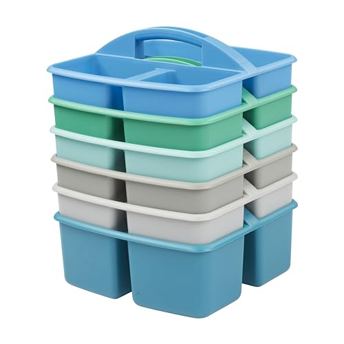 ECR4Kids 3-Compartment Storage Caddy, Storage Organizer, Contemporary, 6-Pack