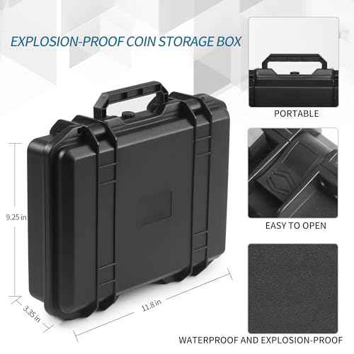 Coin Capsules Case,60 Pieces 46mm Coin Capsules,with Foam Separates and Plastic Storage Organizer Box,6 Sizes (20/25/30/35/40/46mm) Coins Collector Case Holder