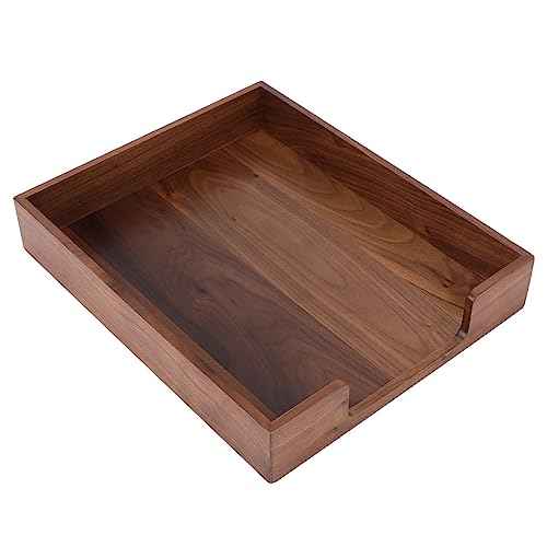 Bamber Wood Letter Tray Wooden Desk Organizer Paper Document File Tray for Office Supplies Collection Folders Notebooks, Black Walnut