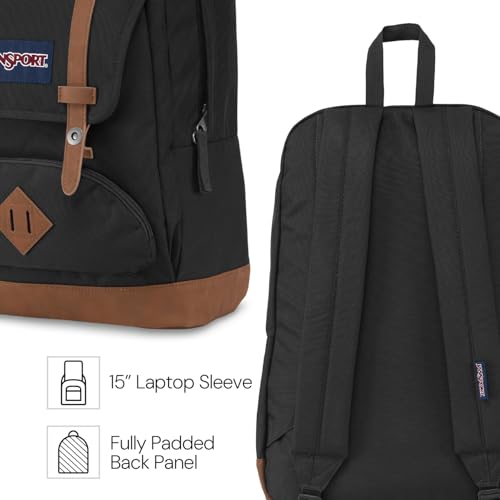 JanSport Cortlandt Laptop Backpack, Misty Rose, 15¡± Laptop Sleeve-Synthetic Leather Shoulder Computer Bag with Large Compartment, Padded Straps-Book Rucksack for Men, Women