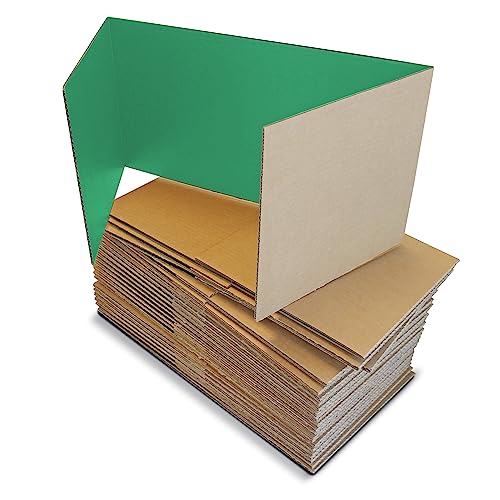 Flipside Products 24 Pack Green Study Carrel, 12¡±x48¡± Privacy Boards, Student Privacy and Focus Booth for The Classroom, Desk Divider Cubby for Tests, Made in USA