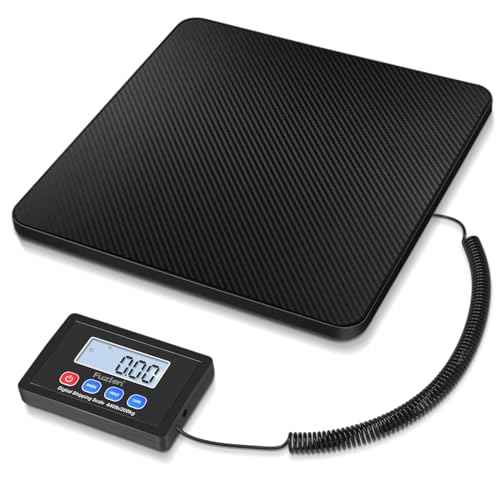 Fuzion Shipping Scale, 440LB x 10g High Accuracy Postal Scale, Hold/Tare Function, Digital Shipping Postal Scale for Packages, Postage, Luggage, Mailing, Battery & AC Adapter Included