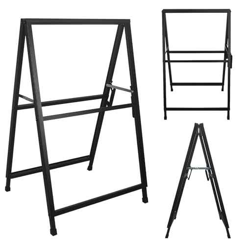 Heavy Duty A-Frame Sign 24x36 Inch Double-Sided Sidewalk Sign, Foldable Metal Sandwich Board for Outdoor Use (Frame Only)