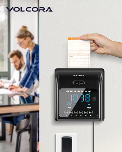 Volcora 100 Pack Employee Time Cards 7.4 x 3.4 Inches for Time Clock, Monthly Hours Tracking