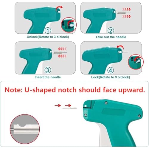 Mini Stitch Gun for Clothes, Mini Clothing Stitch Gun Speedy Cloth Fixer, Quick Cloth Sewing Stitch Gun, NIFUYOP Tagging Gun Kit with 2500 Black & 2500 White Fasteners, 6 Needles and Hard Case