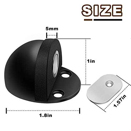 20 Pieces Door Stoppers, Magnetic Door Stop, Brushed Satin, Black Flush Modern Floor Mount Magnetic Door Catch Door Holder Keep Door Open