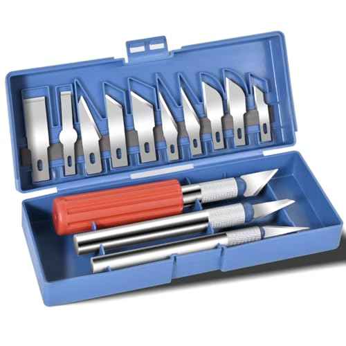 13-piece Precision Exacto Knife Set, including hobby and craft knives as well as blades, is the perfect choice for pumpkin carving, model making and DIY projects.