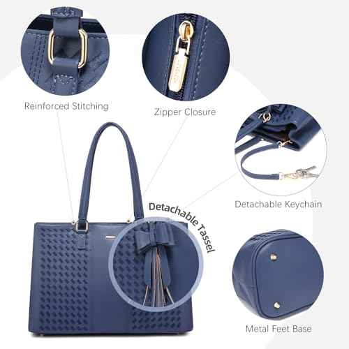 LOVEVOOK Laptop Tote Bag for Women 15.6 Inch Waterproof PU Leather Computer Bags for Business Office Work Briefcase