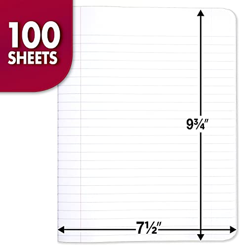 Mead Black Marble Composition Notebook 3 Pack Wide Ruled 7.5"x9.75"
