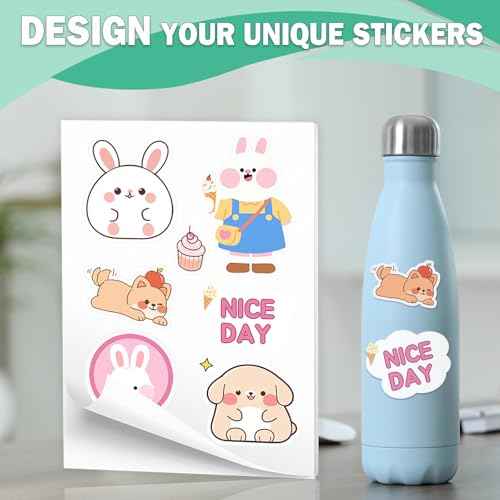 8.5x14 Removable Self-adhesive Vinyl Sticker Paper, Waterproof, Legal Size, Suitable for Laser and Inkjet Printer, Glossy White, 100 Pack