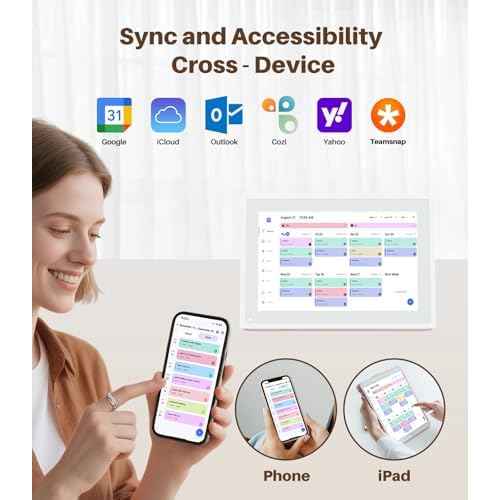 10.1 Inch Smart Digital Calendar & Chore Chart ? IPS HD Touchscreen Family Organizer, Desk Planner with Meal Scheduler, Android App Support & Photo Frame | Smart Calendar
