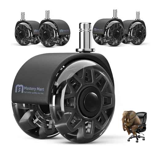 Office Chair Wheels Replacement, 2.5 Inch Heavy Duty Caster Set, for Carpet and Hardwood Floors, Universal Size 11x22mm, Fits 99%, Black