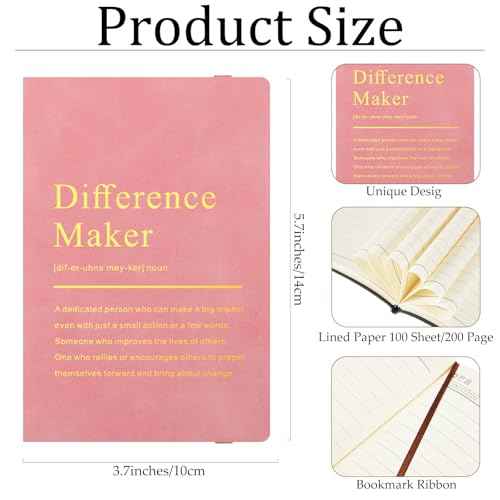 24 Pcs Employee Appreciation Gifts A6 Small Leather Journals Bulk Inspirational Different Maker Notebook Thank You Gift for Women Leadership Coworker Team Staff Christmas (Light Color)
