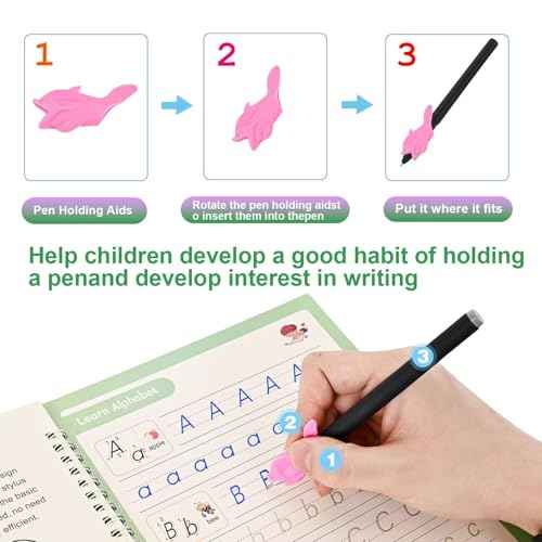 Magic Ink Copybooks for Kids, Reusable Grooved Handwriting Workbooks Practice for Kids Learn to Write Number and Letter Books