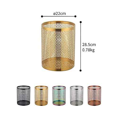 Mesh Wastebasket Round Mesh Stainless Steel Wastebasket Trash Can Recycling Bin for Home, Office, Bathroom, Bedroom & Kitchen, 3.5 Gallon / 12L, 11" H x 10" D Garbage Can -Rainbow Color