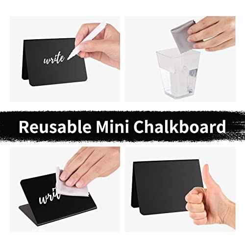 12 Pack 4"x3"Mini Chalkboard Signs for Chalk Sign for Food - Party - Buffet - Table Sign Chalkboard - Wedding - Bakery - Small
