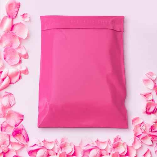 KKBESTPACK 500 Pcs 12x15.5 Poly Mailer Envelopes Shipping Bags Self Adhesive Waterproof Bags (Pink)
