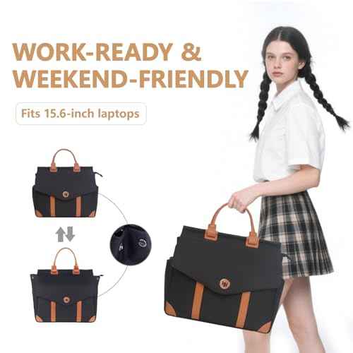 Multi-Functional Shoulder Bag Backpack for Women: 20L Handbag with 12 Pockets Fits 15.6 Inch Laptop & A4 Documents - Ideal for Business Travel Waterproof