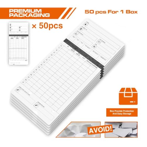 300 Time Cards for uPunch HN4000/HN2000/HN2500/HN4500 Clocks - Pack of 300