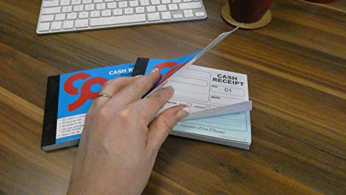 Cherry Carbonless 2-Part Cash Receipt Book 01-50, A6 4.1 x 5.8 in with Loose-Leaf Shield