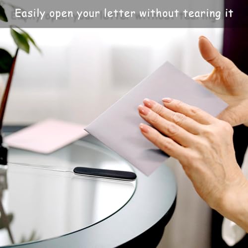 4 Pack Stainless Steel Letter Openers with Ergonomic Handles - Office Mail Cutters