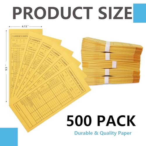 TQQBUU Classic 28lb 500 Pcs Cash Deposit Envelopes Self Seal 9.5x4 for Small Businesses