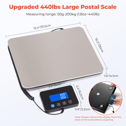 MUNBYN Digital Postal Scale 440lb/1.8oz Shipping & Package Weighing