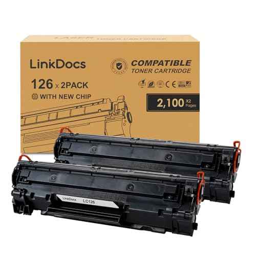 LinkDocs 126 CRG-126 Toner Cartridge Replacement for Canon 126 CRG126 3483B001 for use in Canon ImageClass LBP6200d and LBP6230dw LBP-6230dn LBP-6230 Laser Printers (Black 2 PK)