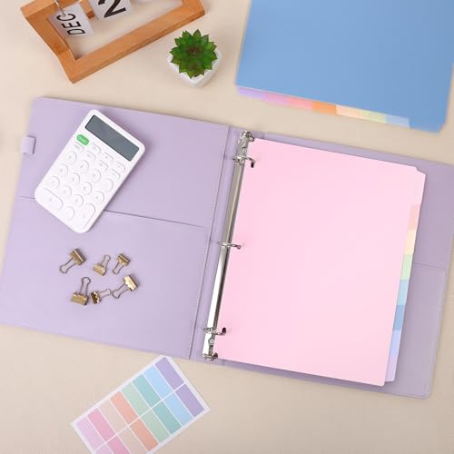 Pink 8.5 x 11 Inch 8-Tab Write & Erase Plastic Dividers for 3-Ring Binders