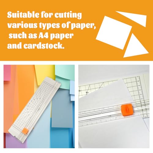 14-Inch Dual-Blade Paper Cutter with Adjustable Guide & Built-in Tape Measure