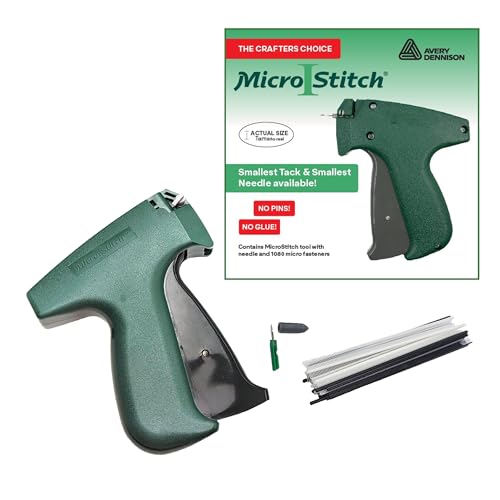 MicroStitch All‑In‑One Tagging Gun Kit – Ultra‑Fine Needle, Black & White Fasteners (Black & White)