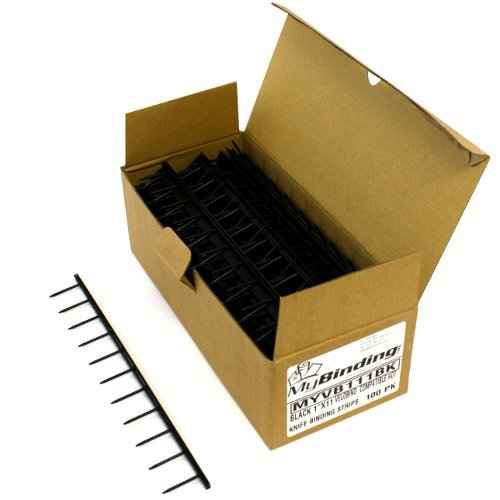 Black Velobind Compatible Hot Knife Binding Strips (Black, 1 x 11")