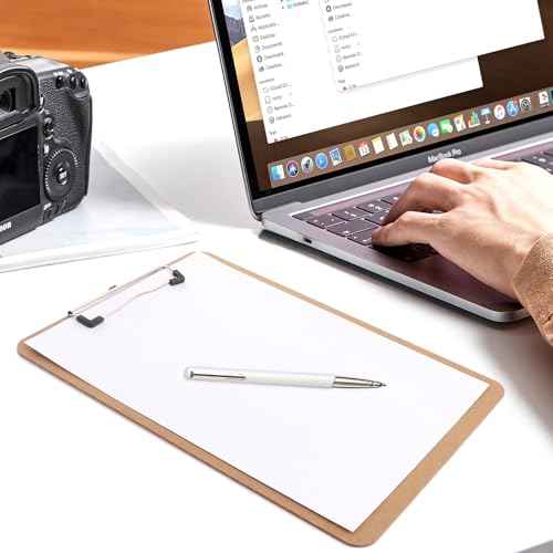 MIVIDE Clipboards, 23 Pack Hardboard Office Wood Clipboards Bulk, Letter Size Clipboard with Low Profile Clip, Clipboard with Hang for Classroom, School, Home, Office Supply
